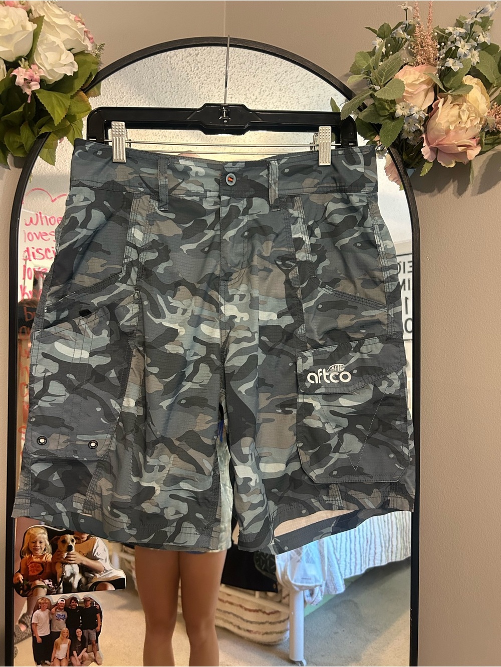 AFTCO Men’s Gray Camo Cargo Shorts